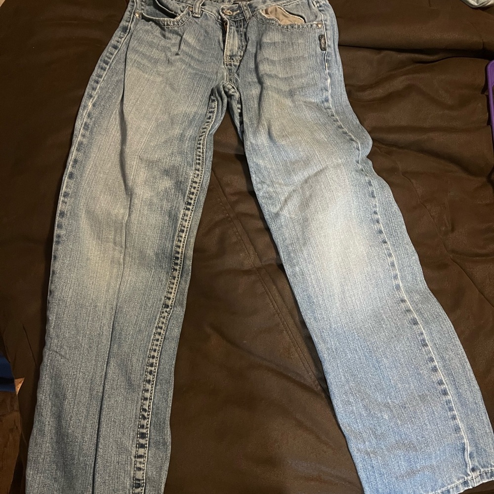 Light Blue boys SILVER Straight-Leg Jeans “garret”